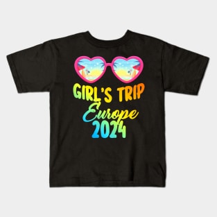 Girls Trip 2024 Europe Summer Beach Vacation Besties Match Kids T-Shirt